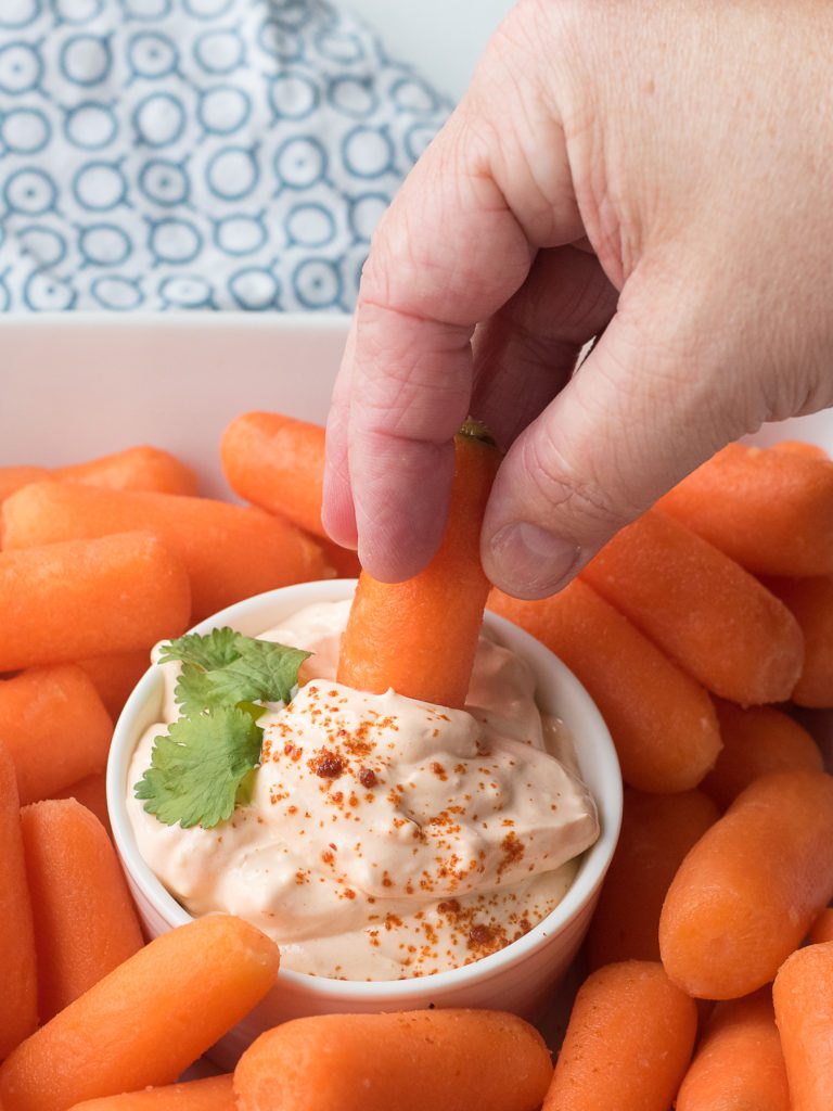 Spicy Cream dip w carrots