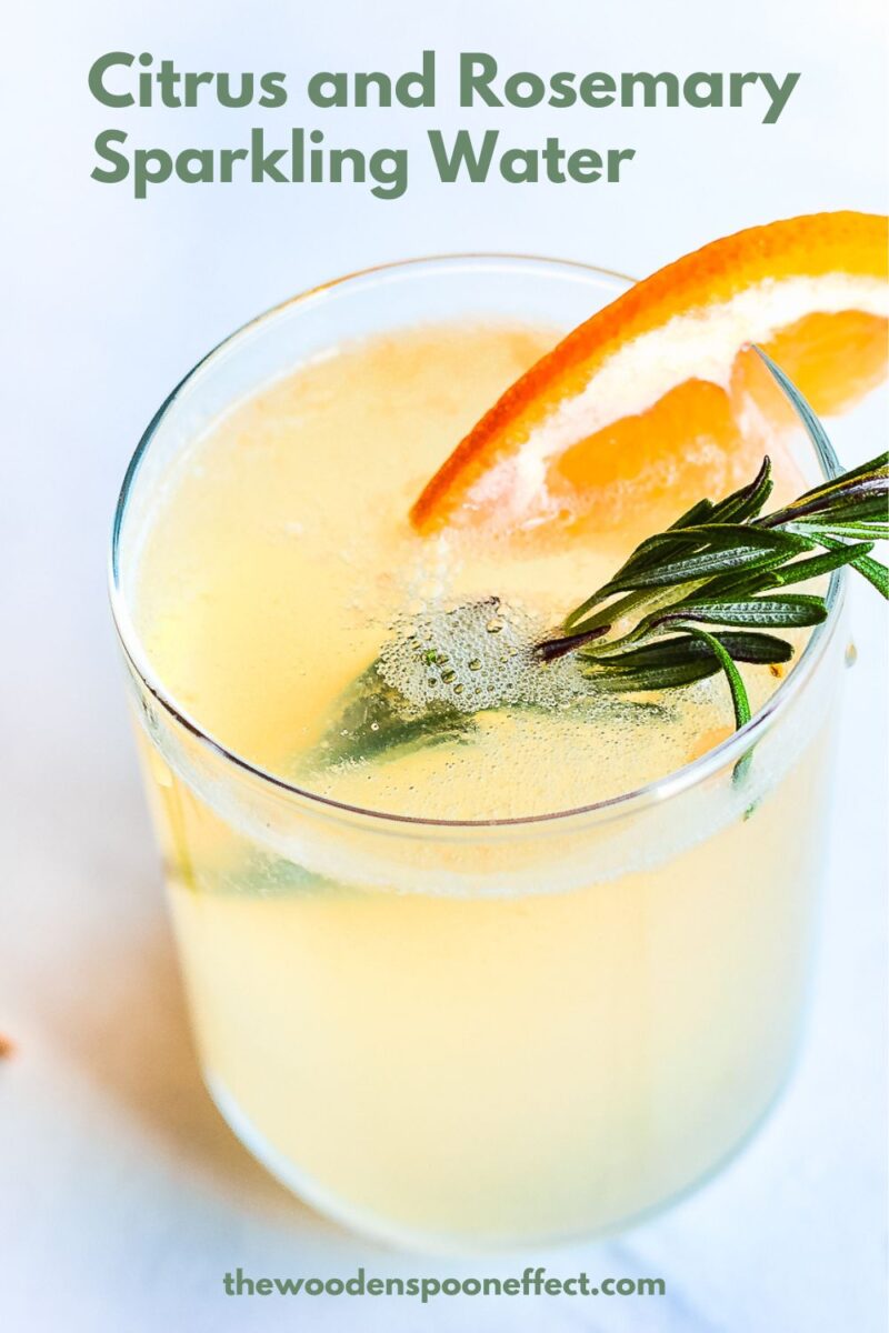 sparkling water with grapefruit and rosemary
