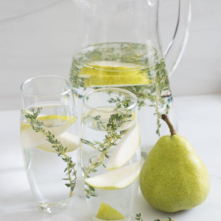 Thyme Infused Water with Pear