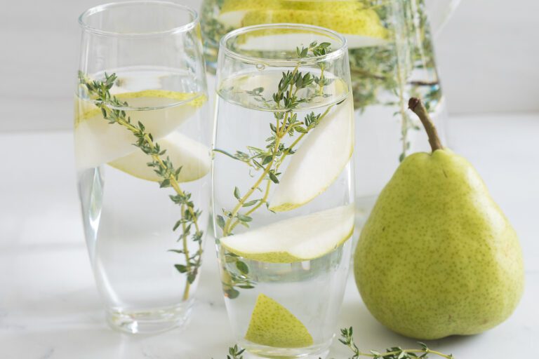 Thyme Infused Water with Pear