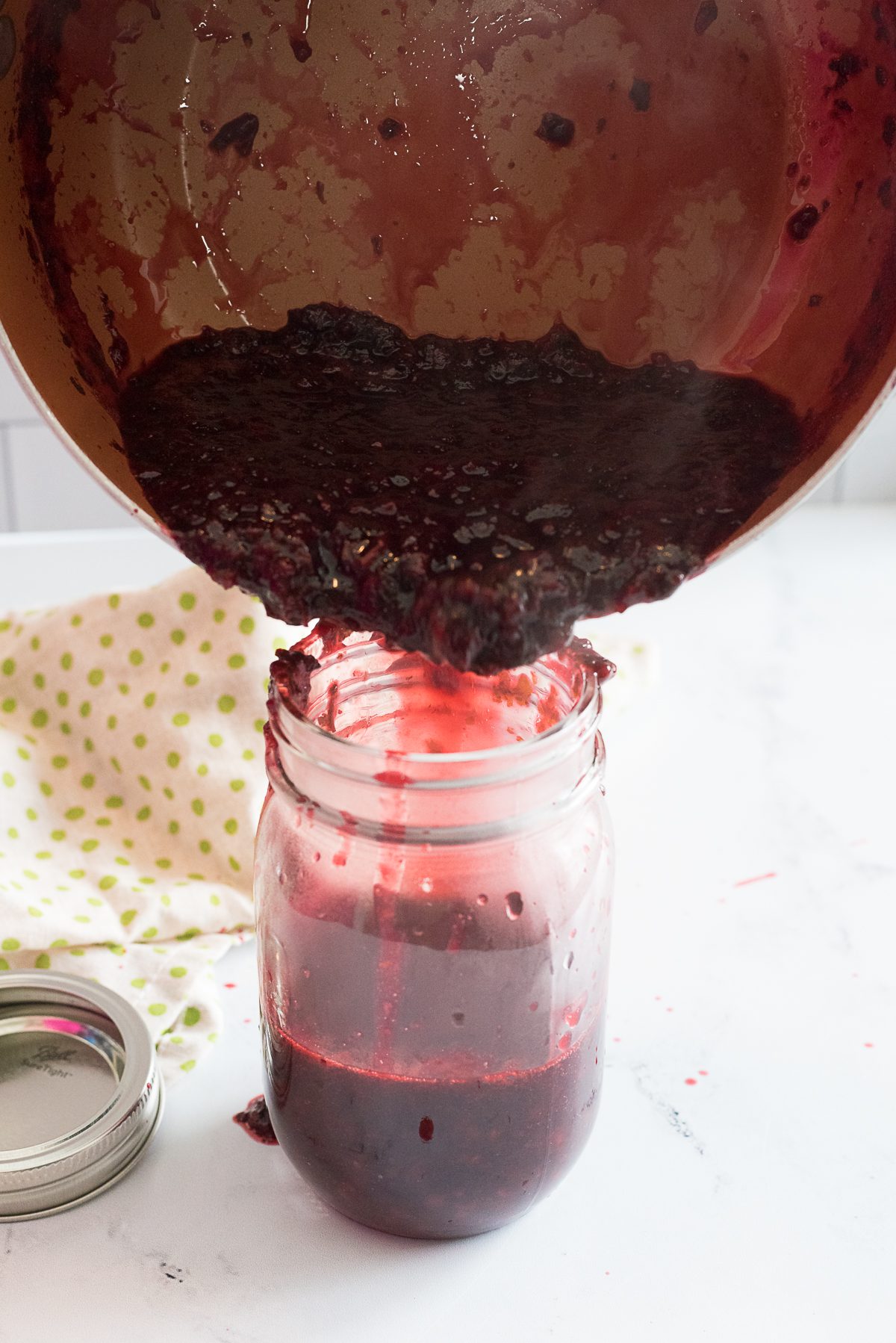 Jam made with blackberries and basil