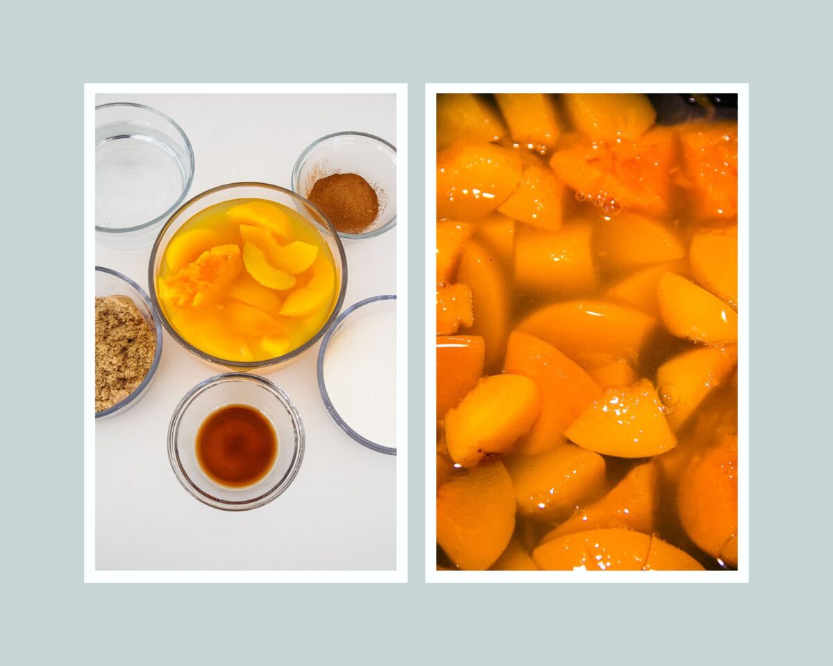 Peach Syrup made with fresh peaches and cinnamon