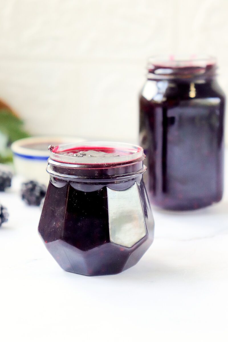 Homemade sauce made with Blackberries and Bourbon
