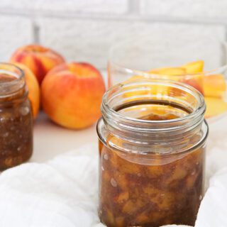 Peach Syrup made with fresh peaches and cinnamon