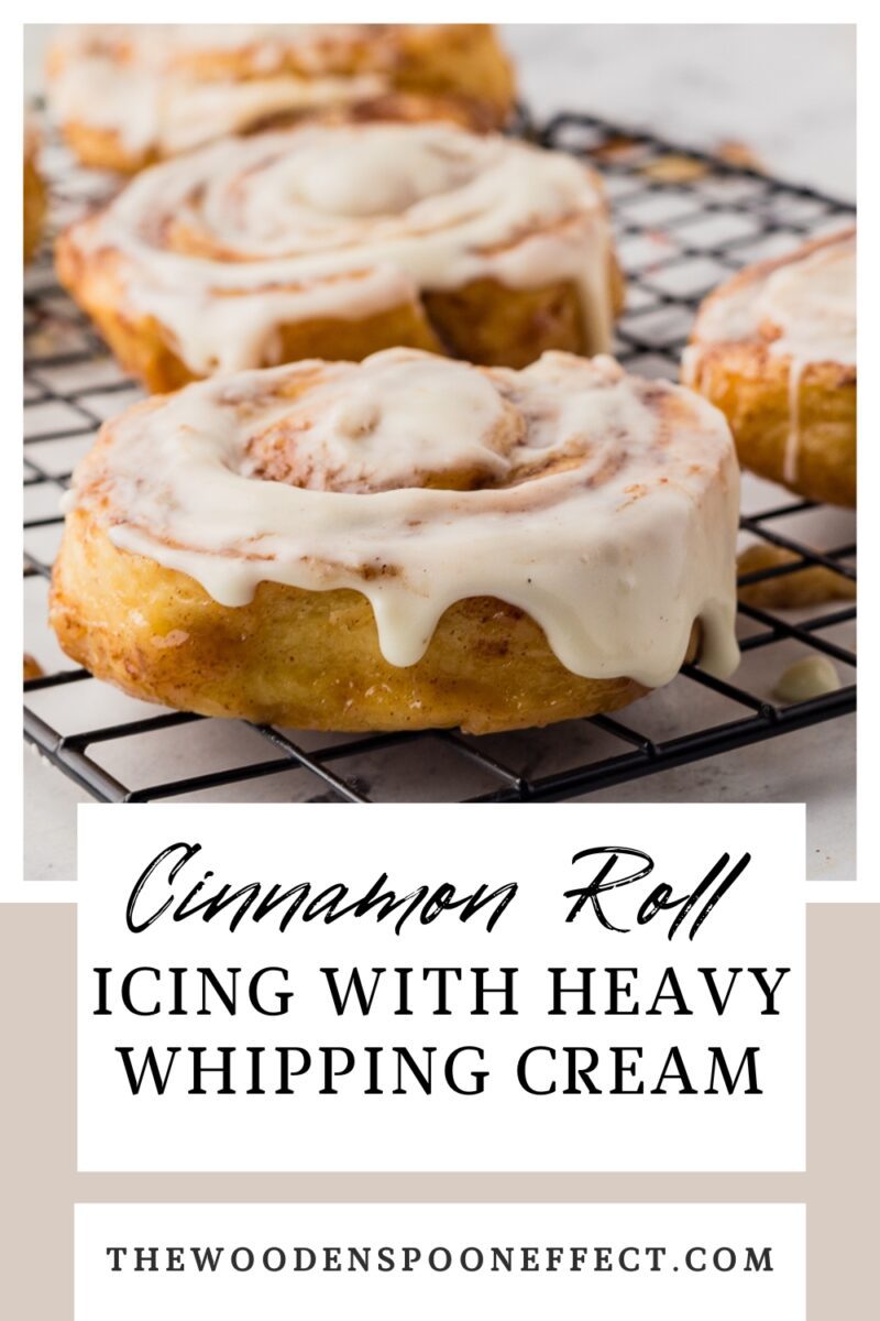 Cinnamon Roll Icing made with heavy whipping cream