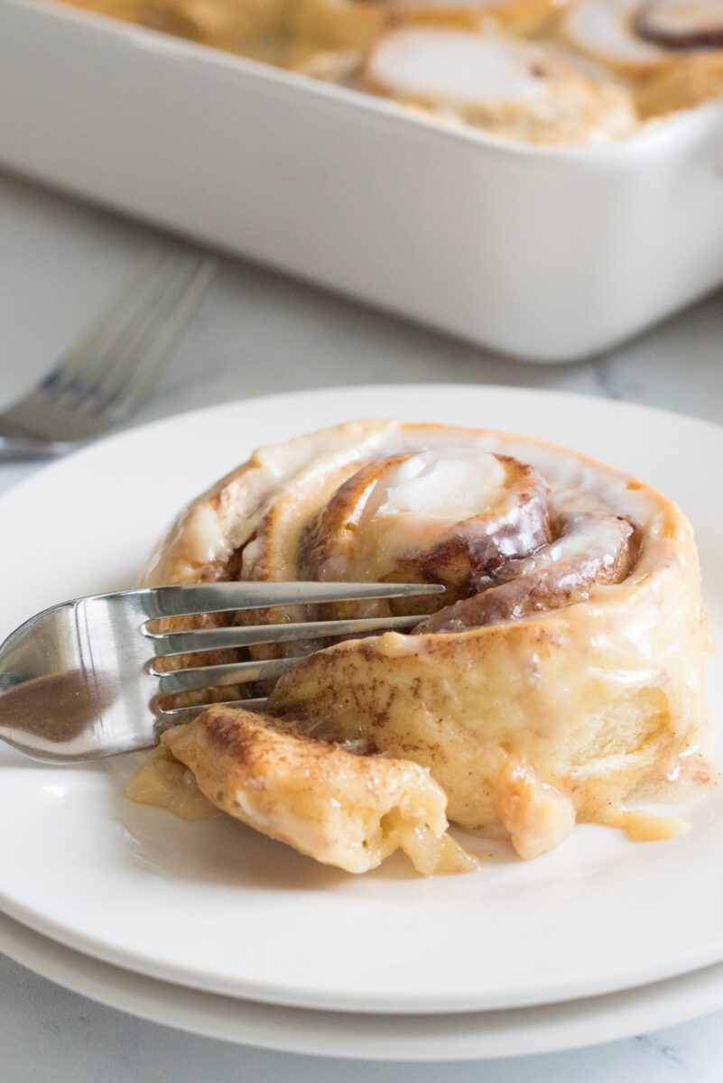 upgrading canned cinnamon rolls with sweetened condensed milk as seen on tik tok