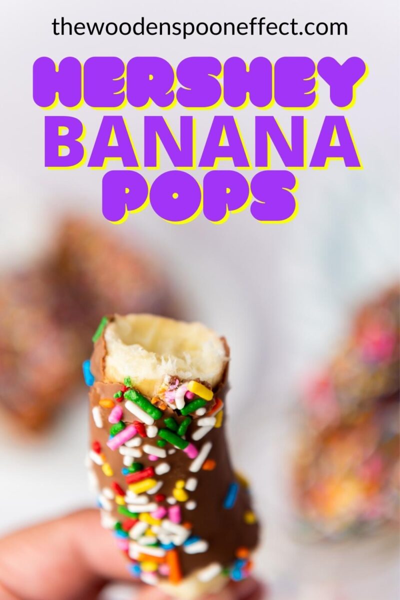 pops made with bananas, Hershey chocolate and sprinkles