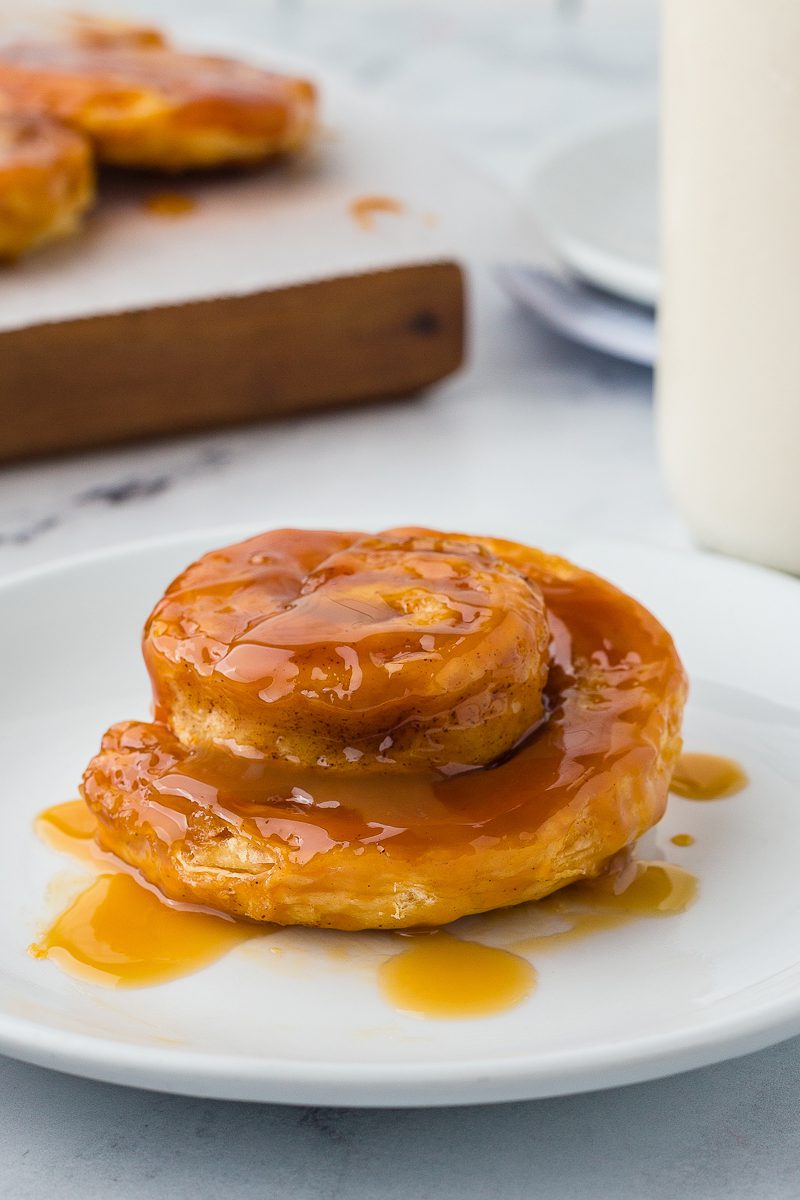 A hack to make canned cinnamon rolls taste like homemade with caramel
