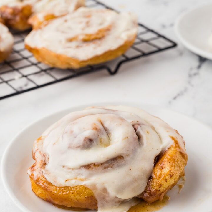 Cinnamon Roll Icing made with heavy whipping cream