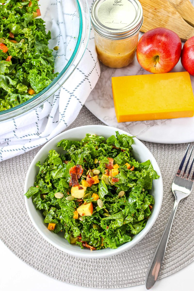 Easy to make kale salad with dressing