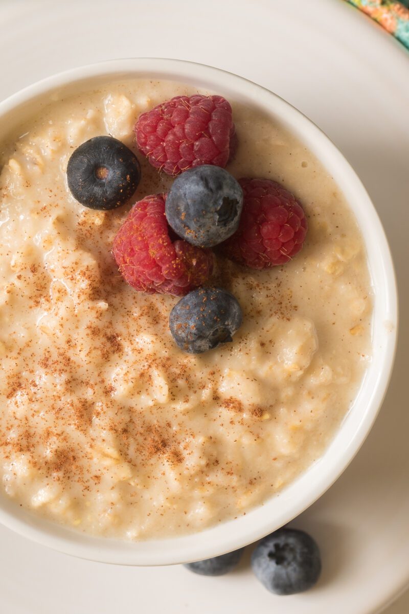 Super easy oatmeal made with applesauce that is made in minutes