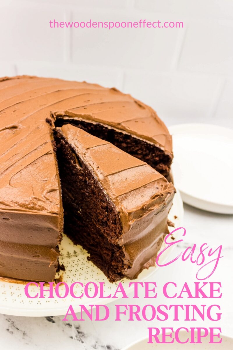 Easy and very moist chocolate cake recipe with upgraded store bought frosting