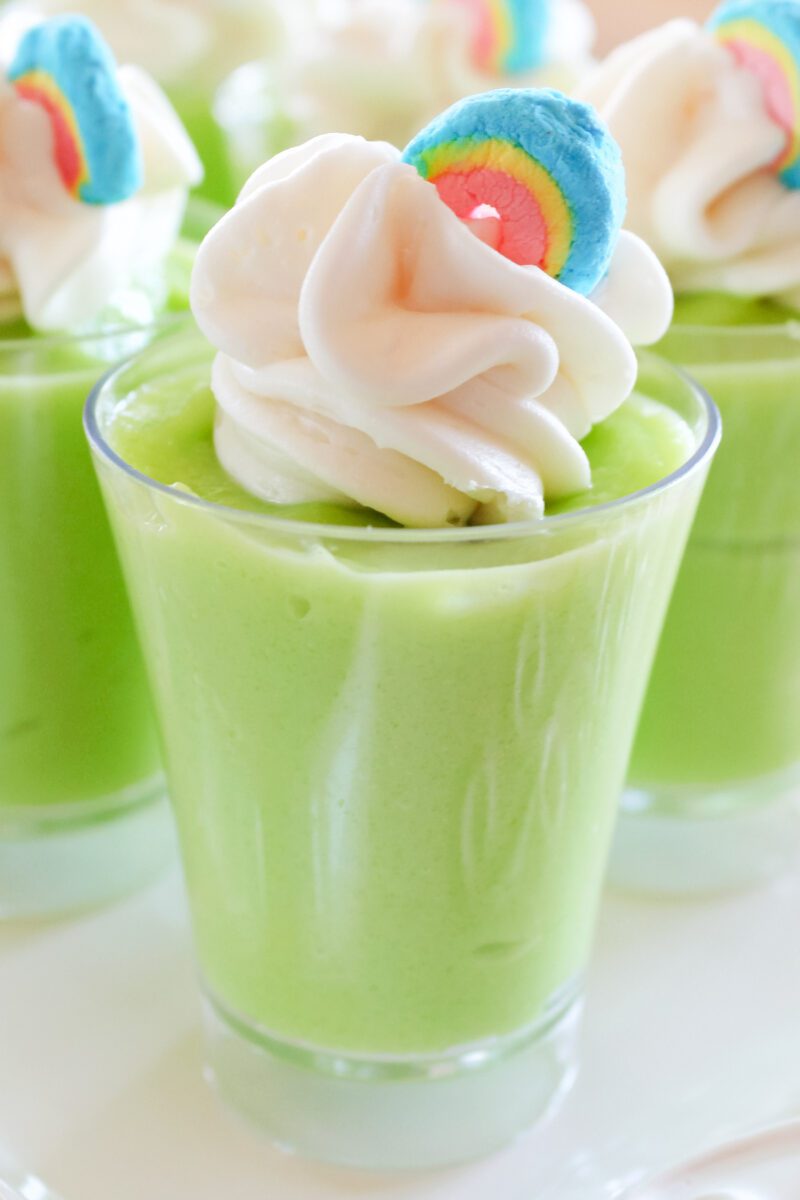 Shot Glasses- with Lucky Charms Pudding Jello Shots inside