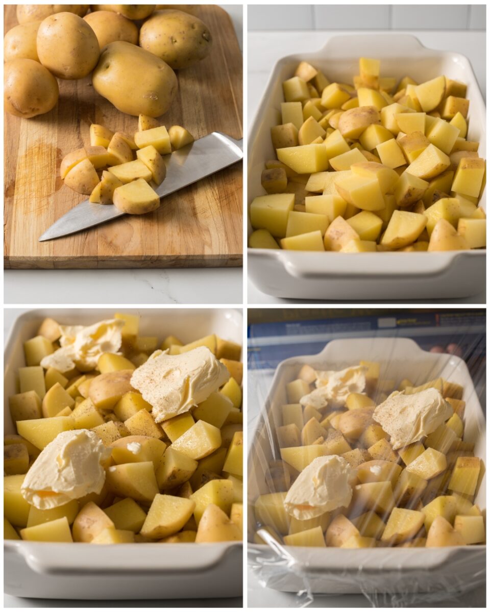 Potatoes baked in the microwave- Yukon Gold Potatoes