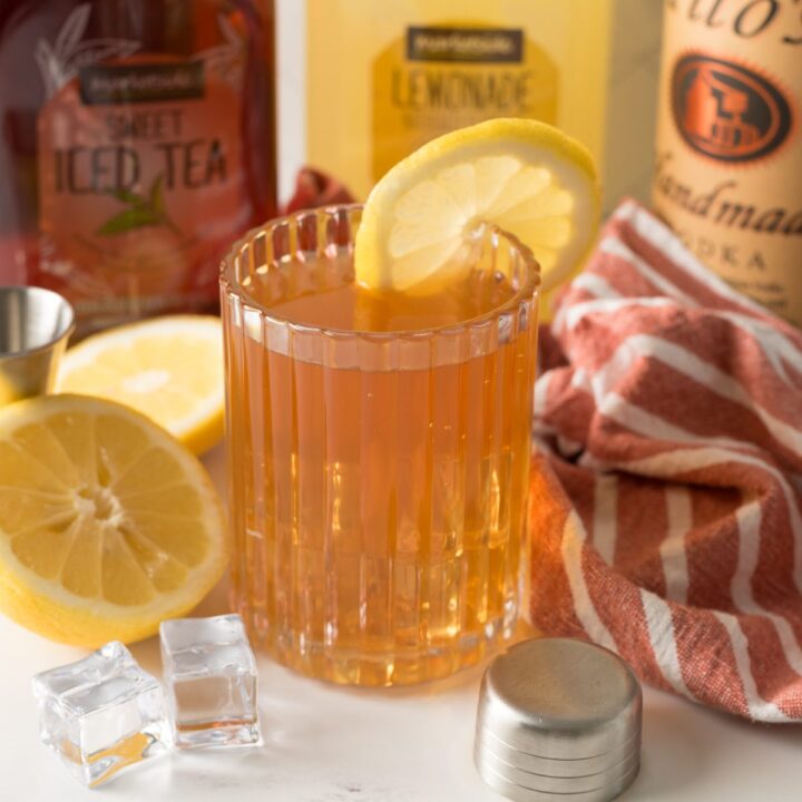 Refreshing drink made with Lemonade, Black Tea and Vodka- named after the professional golfer Arnold Palmer