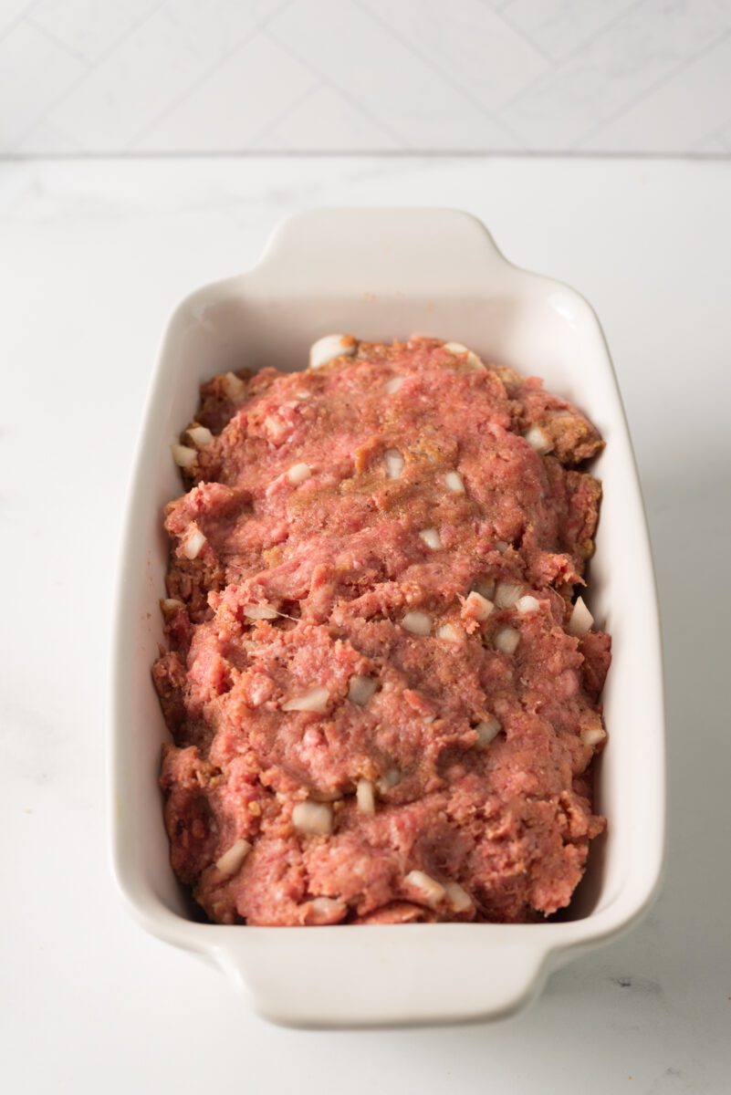 Homemade meatloaf made with applesauce