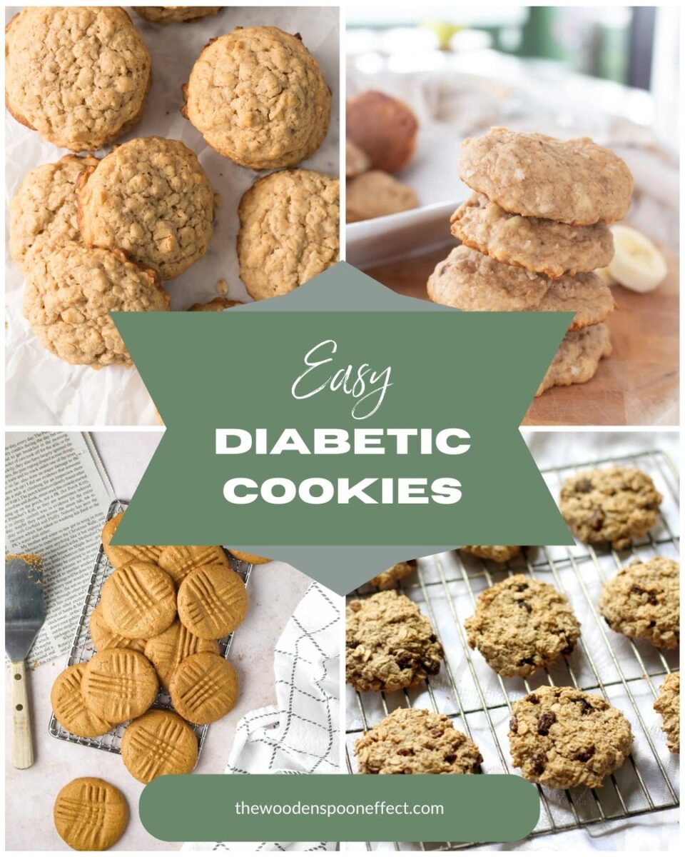 A collage of diabetic cookies