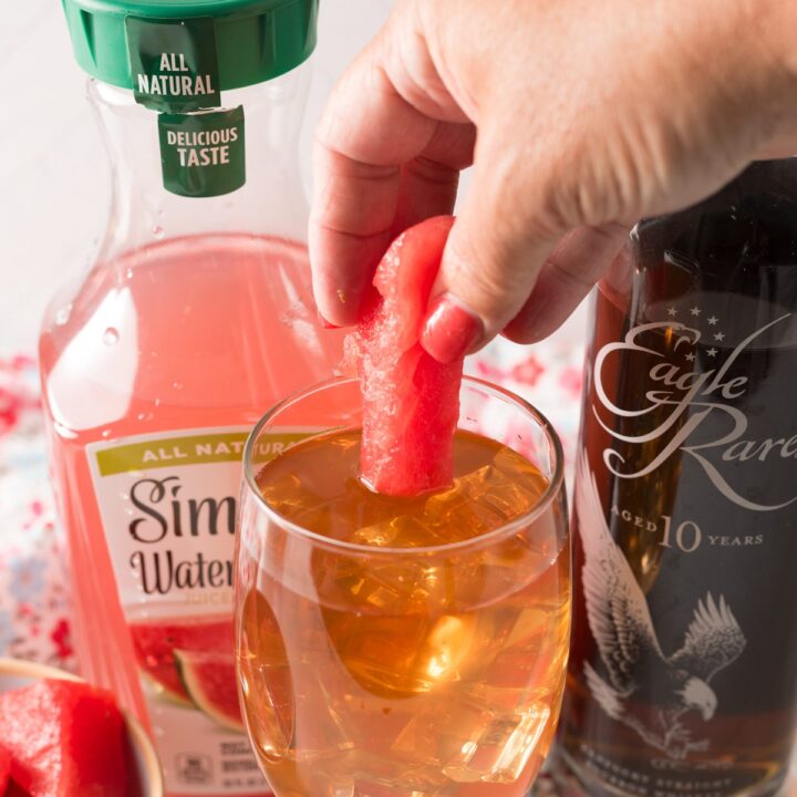 Classic Arnold Palmer Cocktail made with Sweet Iced Tea, Watermelon Lemonade and Bourbon