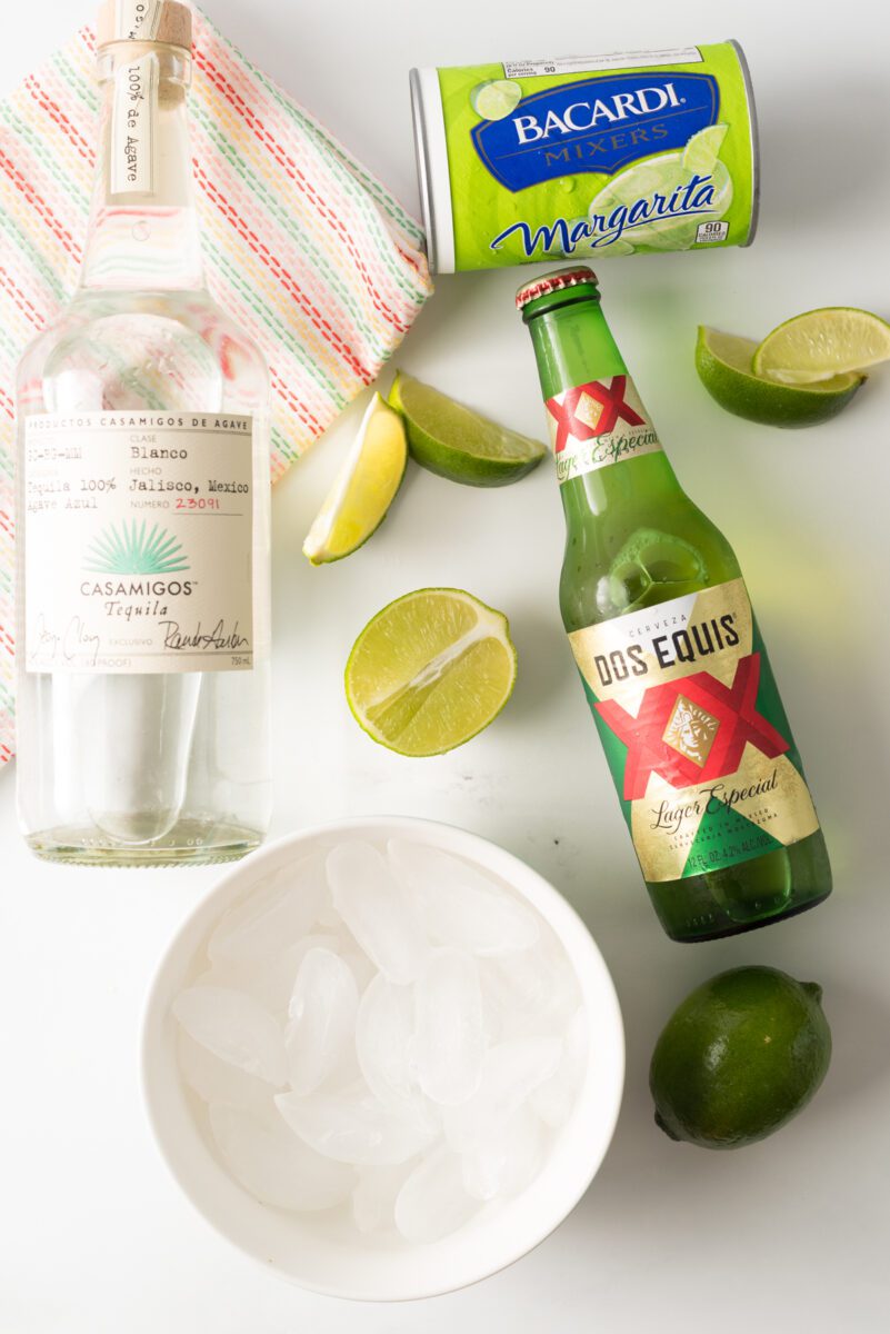 Frozen Margarita made with Dos Equis and Tequila