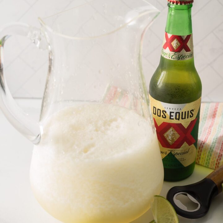 Frozen Margarita made with Dos Equis and Tequila