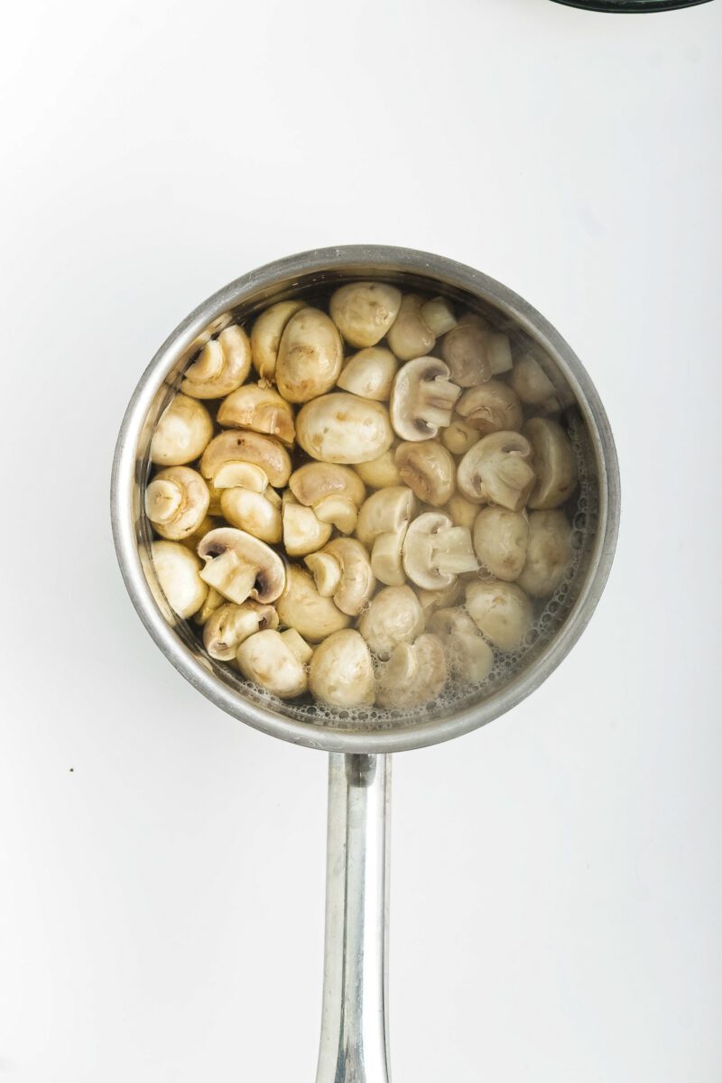 Marinated Mushrooms in a Bowl