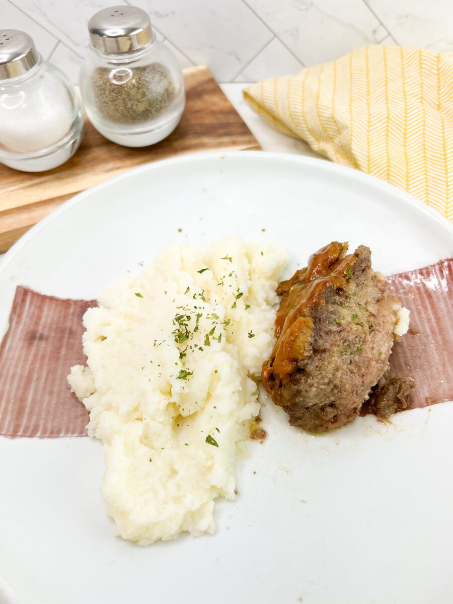 Plate with Meatloaf and Mashed Potatoes