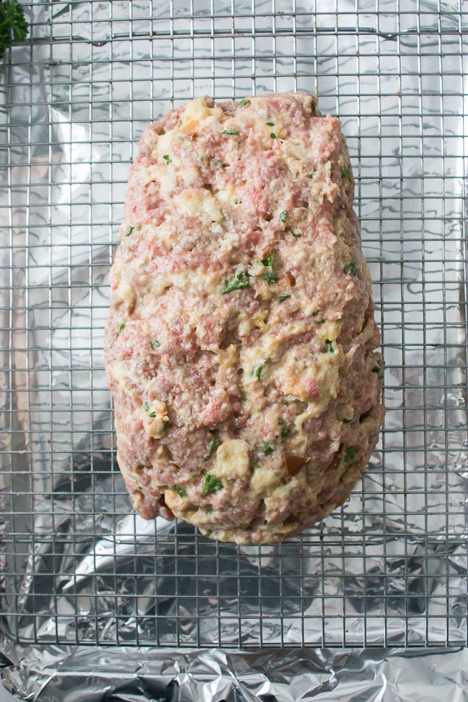 Shape the meatloaf to bake
